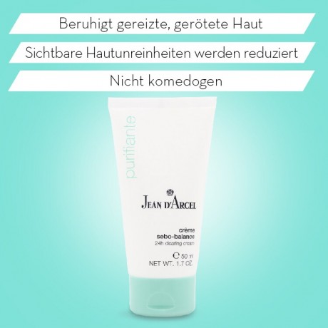 JEAN D'ARCEL creme sebo-balance PURIFIANTE 24h Gesichtscreme Talgfluss wird vermindert creme sebo-balance PURIFIANTE 24-часовой крем для лица уменьшает выделение кожного сала