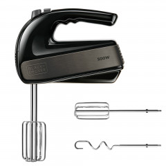 Black & Decker Black  Decker Handmixer BXMX500E, 500 W, 5 Leistungsstufen + Turbo, Edelstahl-Schwarz  Ручной миксер Black Decker BXMX500E, 500 Вт, 5 уровней мощности + турбо, нержавеющая сталь, черный