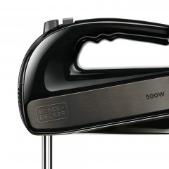 Black & Decker Black  Decker Handmixer BXMX500E, 500 W, 5 Leistungsstufen + Turbo, Edelstahl-Schwarz  Ручной миксер Black Decker BXMX500E, 500 Вт, 5 уровней мощности + турбо, нержавеющая сталь, черный