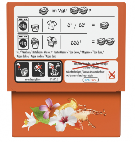 Lenor Orangenblute & Pfirsich Universal Waschmittel pods, Капсулы для стирки с роматом Цветущего дерева апельсина и персика, 15 загрузок