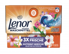 Lenor Orangenblute &amp; Pfirsich Universal Waschmittel pods, Капсулы для стирки с роматом Цветущего дерева апельсина и персика, 15 загрузок