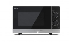 Sharp YC-PS201AE-S Микроволновая печь, серия YC, 700 Вт, 20 л, без гриля, поворотный стол, серебристая