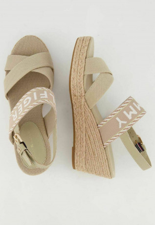 Tommy Hilfiger Wedge sandals sandalwood босоножки на танкетке сандаловое дерево