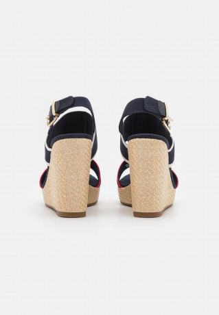 Tommy Hilfiger FEMININE WEDGE Platform sandals red/white/blue FEMININE WEDGE Босоножки на платформе красный/белый/синий