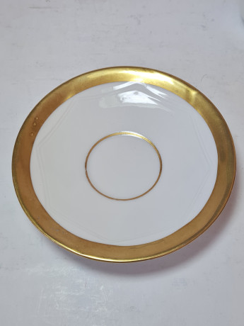 Кофейная пара винтажная, белый фарфор с золотым декором по краю, 7 x 4 см/10,5 см, Германия, 1960-70гг.