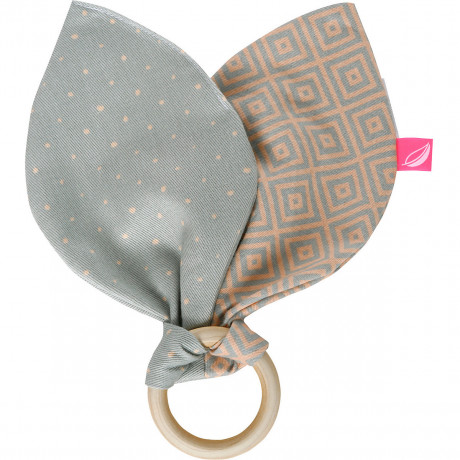 Motherhood Beissring aus Holz mit Baumwollblatter Деревянный прорезыватель с хлопковыми листьями