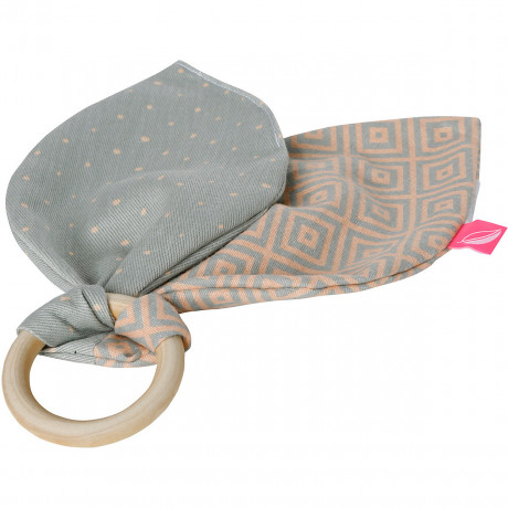 Motherhood Beissring aus Holz mit Baumwollblatter Деревянный прорезыватель с хлопковыми листьями