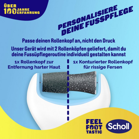 SCHOLL Hornhautentferner elektrisch, 1 St, Шолль Электрическая роликовая пилка для стоп, 1 шт
