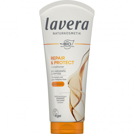 LAVERA CONDITIONER REPAIR & PROTECT Bio-Arganol & Peptide, 200 ml, Лавера Кондиционер для волос для восстановления повреждённых волос, био-аргановое масло и укрепляющие пептиды, 200 мл