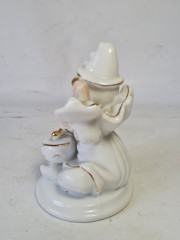 Фигурка винтажная Im Stil Limoges "Белый клоун с барабаном", фарфор, 11 x 6,5 см, Франция, 1960-70гг.