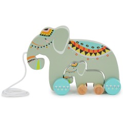 bieco Nachziehspielzeug Holz Elefant Kinder Nachziehtier Holzspielzeug ab 1J. Ziehtier Nachziehspielzeug Мягкая игрушка деревянный слон Детская развивающая игрушка от 1 года. Потяните за игрушку