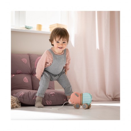 howa Nachziehtier Ziehtier Schweinchen aus Holz Berta Игрушка-поросенок из дерева Берта