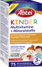 Abtei Kinder Multivitamine + Mineralstoffe Schmelztabletten 75 Schmelztabletten (11 g), Abtei Детские мультивитамины и минералы для роста, костей и иммунитета, таблетки с клубничным вкусом, 75 растворяющихся во рту таблеток (11 г)