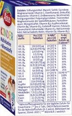 Abtei Kinder Multivitamine + Mineralstoffe Schmelztabletten 75 Schmelztabletten (11 g), Abtei Детские мультивитамины и минералы для роста, костей и иммунитета, таблетки с клубничным вкусом, 75 растворяющихся во рту таблеток (11 г)