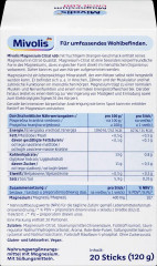 Mivolis Magnesium Citrat 400 Granulat Sticks 20 St, 120 g,  Магний-Цитрат в гранулах в стиках для мышц и нервов, с фруктовым апельсиновым вкусом, 20 шт х 6 г (120г)
