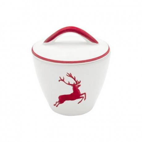 Gmundner Keramik Gmundner Keramik Rubinroter Hirsch Zuckerdose Gourmet d: 9 cm / h: 10,5 cm Керамическая сахарница Gmundner Ruby Red Deer Gourmet d: 9 см / высота: 10,5 см