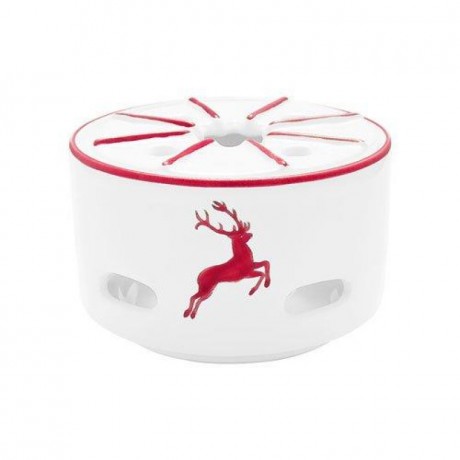 Gmundner Keramik Gmundner Keramik Rubinroter Hirsch Stovchen / Teewarmer Glatt d: 14 cm / h: 8,7 cm Gmundner Ceramics Ruby Red Deer Warmer/Tea Warmer Smooth d: 14 см / h: 8,7 см