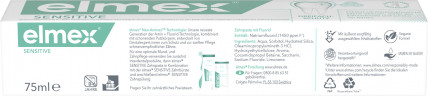 elmex Sensitive Zahnpasta, 75 ml, Зубная паста Sensitive для чувствительных зубов с фторидом, 75 мл