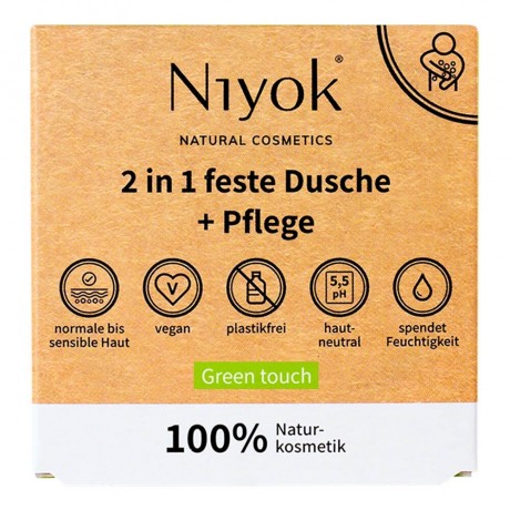 Niyok 2in1 feste Dusche+Pflege Green touch 80g Твердый душ+уход 2в1 Green touch 80г