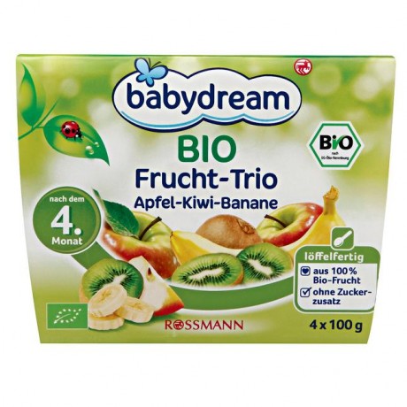 babydream Bio Frucht-Trio Apfel-Kiwi-Banane 400 г