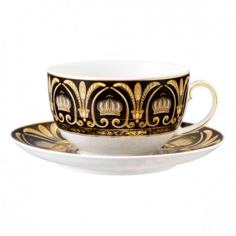 Tettau Tettau Rondo / Liane Pompoos Black Milchkaffeeobertasse 0,35 L Tettau Rondo / Liane Pomp??s Кофейная чашка с черным молоком 0,35 л