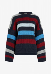 Tommy Hilfiger STRIPE CABLE CREW NECK  Jumper multicolored stp ПОЛОСКА CABLE CREW NECK Джемперы разноцветный стп