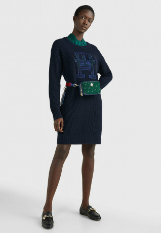 Tommy Hilfiger RELAXED FIT MONOGRAM  Jumper dress desert sky RELAXED FIT MONOGRAM Платье-джемпер небо пустыни