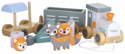 KINDSGUT Holz-Eisenbahn Spielzeugeisenbahnen Деревянные поезда Игрушечные поезда