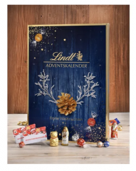 Lindt Adventskalender 2025 blau, Адвент-календарь, 24 сладких сюрприза, 395 грамма, 2 штуки
