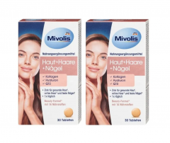 Mivolis Haute Haare Nagel 2stk Комплекс для кожи, волос, ногтей, 30 таблеток х 2 упаковки