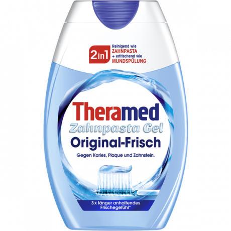 Theramed Zahnpasta Gel Original-Frisch 2in1, Терамед зубная паста-гель оригинальная 2в1, 75 мл