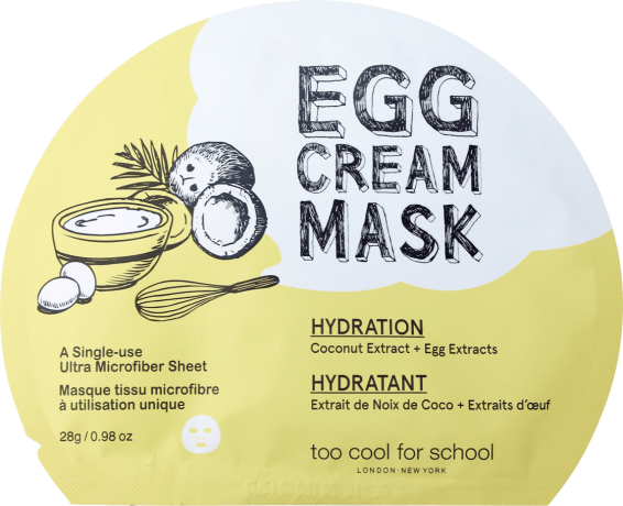 too cool for school EGG Cream Mask Hydration TuchMaske Маска для лица, 1 шт.