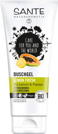 Sante Lemon Fresh Питательный Гель для Душа с Освежающим Ароматом Лимона и Папайи, 200 мл
