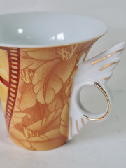 Чашки винтажные Cinar, оранжево-красный фарфор &quot;Осенние листья&quot;, 2 шт х 11 x 8,5 см, Германия, 1960-70гг.