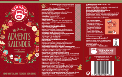 Teekanne Tee Adventskalender 2026, Teekanne Чайный адвент-календарь 2026 с 12 вкусами, 24 пакетика