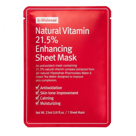 By Wishtrend Natural Vitamin C21,5% Enhancing Sheet Mask Натуральная тканевая маска с витамином C21,5%