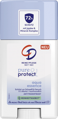 CD Deostick Pure & Protect Aqua Essence 50 ml, Антиперспирант-стик без спирта, защита от пота и запаха до 72 часов, 50 мл