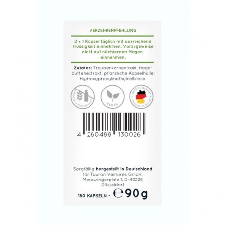 Nature Love OPC Traubenkernextrakt Kapseln Экстракт виноградных косточек с Витамином С капсулы, 180 шт.