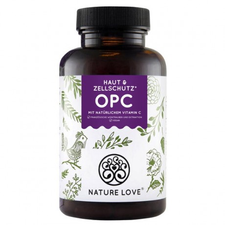 Nature Love OPC Traubenkernextrakt Kapseln Экстракт виноградных косточек с Витамином С капсулы, 180 шт.