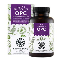 Nature Love OPC Traubenkernextrakt Kapseln Экстракт виноградных косточек с Витамином С капсулы, 180 шт.