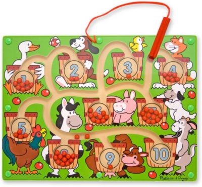 Melissa Doug Zahlen-Irrgarten aus Holz mit magnetischem Stift Деревянный лабиринт с магнитной ручкой