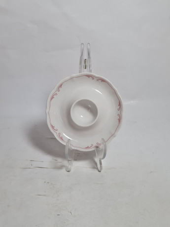 Подставка для яиц винтажная Bavaria, бело-красный декор, фарфор, 12 см, Германия, 1960-70гг.