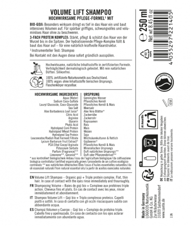 SANTE VOLUME LIFT Shampoo, Шампунь для дополнительного объема тонких волос, с органическими ягодами годжи и тройным протеиновым комплексом, 250мл