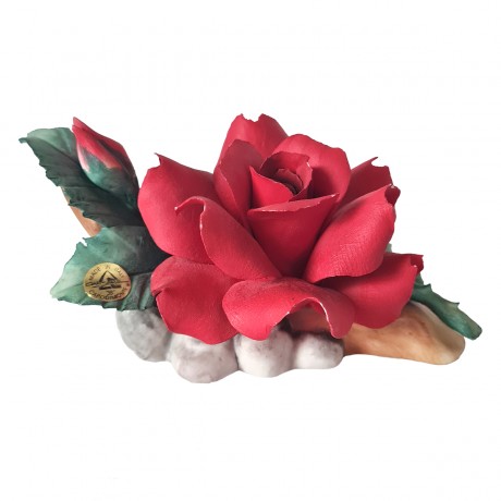 Capodimonte Фарфоровая статуэтка Каподимонте "Алая Роза", Италия, 1950-60гг.