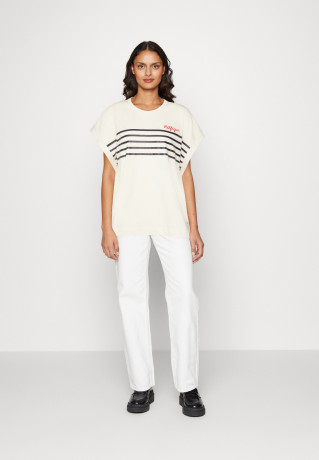 Tommy Hilfiger STRIPE Print T-shirt breton white/desert sky ПОЛОСКА Футболка с принтом бретонский белый/небо пустыни