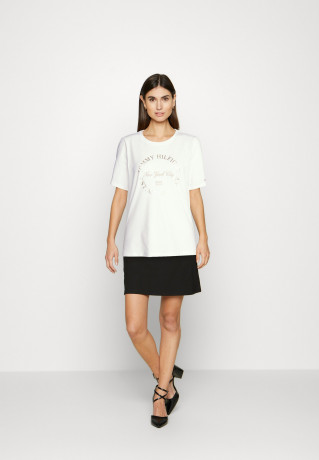 Tommy Hilfiger REG ROUNDALL Print T-shirt ecru REG ROUNDALL Футболка с принтом экрю