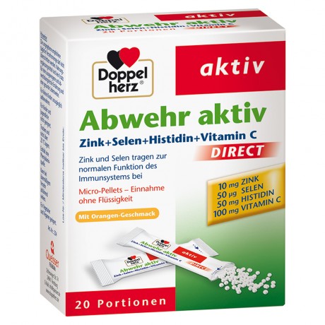 Doppelherz (Доппельхерц) aktiv Abwehr aktiv DIRECT Zink + Selen + Histidin Pellets 20 шт