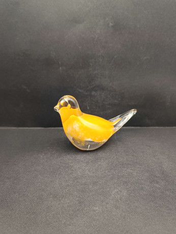 Статуэтка винтажная Leonardo "Желтая птичка", ручная работа, стекло, 14 х 9 см, Италия, 1970-80гг.