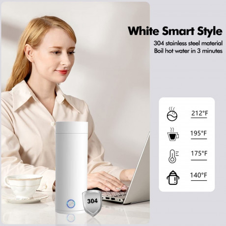 Sintech Sintech Reise-Wasserkocher Elektrischer Wasserkocher 400ML, tragbarer Reise-Tee-Wasserkocher, geeignet fur die Zubereitung von Tee, Kaffee, Babymilch auf Reisen  Sintech Travel Kettle Электрический чайник 400 мл, портативный дорожный чайник, подхо