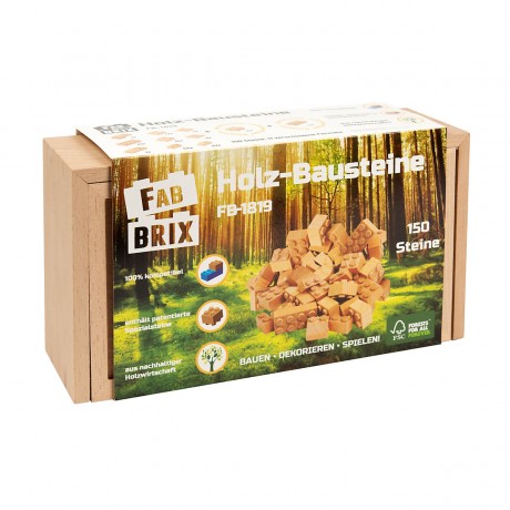 FabBrix FabBrix Holz-Bausteine (150 p.) Kiste Деревянные строительные блоки FabBrix (150 шт.) коробка